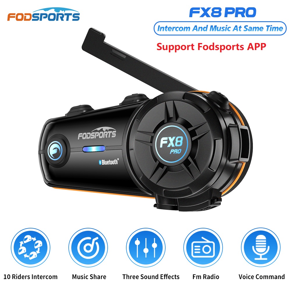 Universal Motorcycle Helmet Intercom Headset - Fodsports FX8 Pro motocyklowy zestaw słuchawkowy