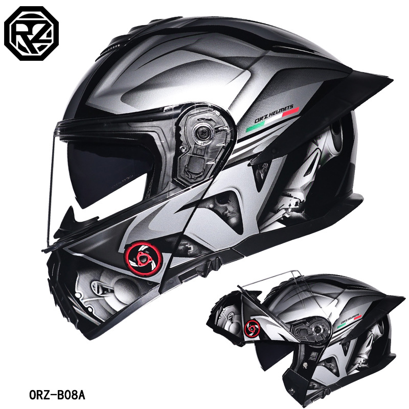 Kask motocyklowy ORZ z podwójn – Full Face Motorcycle Helmet With Bluetooth recenzja i cena
