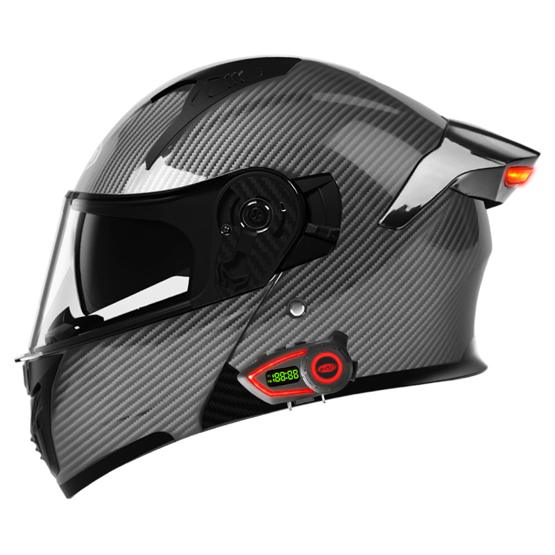 Kaski motocyklowe z materiału  – Full Face Motorcycle Helmet With Bluetooth recenzja i cena